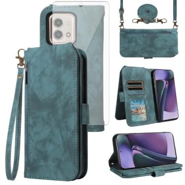 Imagem de Asuwish Capa de celular para Motorola Moto G Stylus 5G 2023 capa de celular carteira com protetor de tela de vidro temperado alça transversal alça flip suporte para cartão de crédito GStylus G5