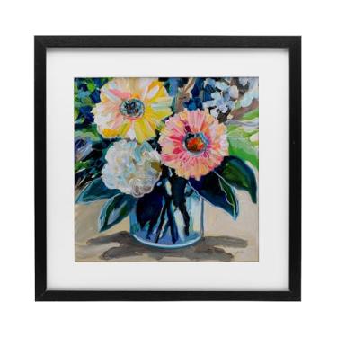 Imagem de Stupell Industries My Treasure Bouquet Impressão emoldurada preta sob vidro, design de Jeanette Vertentes, 13 x 13