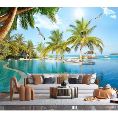 Imagem de Eierme - Papel de parede mural de fundo de resort de praia de luxo descasque e cole 406 cm x 289 cm