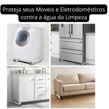 Imagem de Base Ajustável Aço para Móveis Pesados com Rodas Giratórias Suporte co