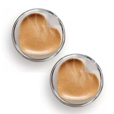 Imagem de Kit 2 Copos Vidro Borossilicato Parede Dupla Coração 80Ml
