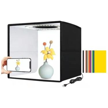 Imagem de Caixa de luz de estúdio fotográfico Mini 30x30cm com luz LED USB