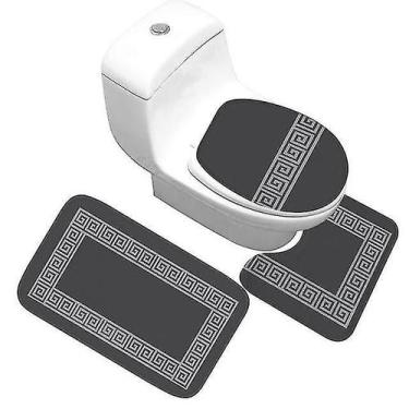 Imagem de Tapetes de banho tapetes antiderrapantes absorventes padrão clássico t