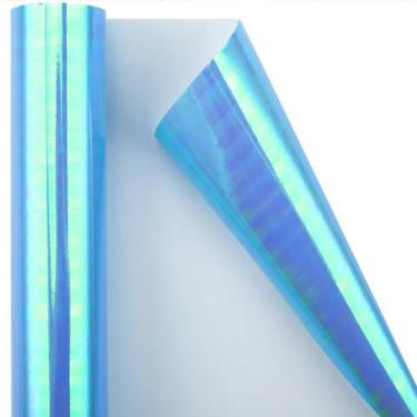 Imagem de Papel de embrulho Burymento Holográfico Iridescente Azul
