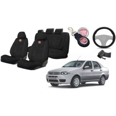 Imagem de Kit Capas Tecido Banco Siena 2002 a 2007 + Capa Volante + Chaveiro Fia