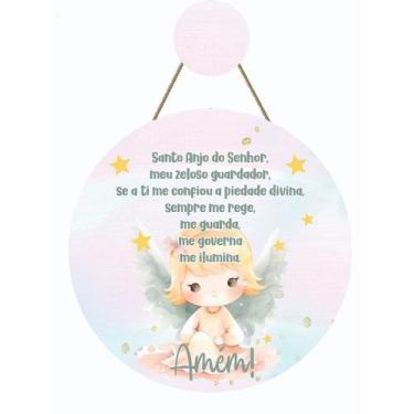 Imagem de Enfeite Porta Infantil Santo Anjo Menina - Decoração Maternidade - Ate