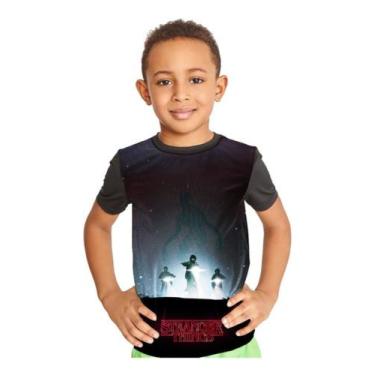 Imagem de Camiseta Infantil Stranger Things Ref:236 - smoke, Preto, 8