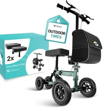 Imagem de Knee Scooter Helavo ajustável para adultos com suspensão de 350 libras