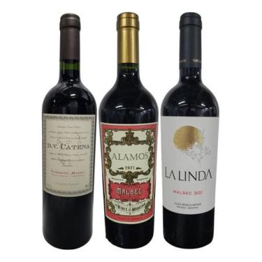 Imagem de Trio de Vinhos da Argentina  Malbec e Cabernet - Vinhos Tintos Malbec