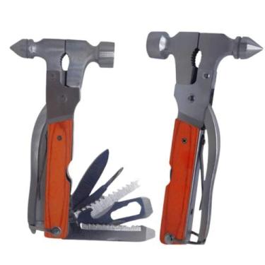 Imagem de Alicate Multifuncional 12 em 1 com Martelo, Machado e Canivete Inox Ca
