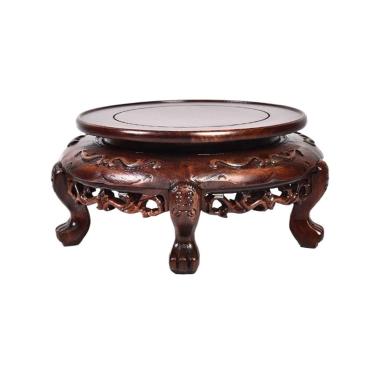 Imagem de Base de suporte de exibição Estilo chinês retrô com base de jacarandá, para suporte exibição bule chá e vaso bonsai(Grande)