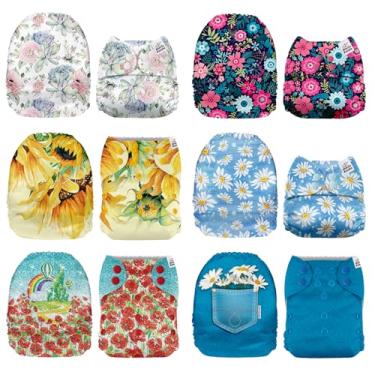 Imagem de Mama Koala 1.0 Fraldas de pano para bebês, pacote com 6 apenas capas de bolso (sem inserções) - Fraldas de bolso laváveis e reutilizáveis de tamanho único para recém-nascidos e crianças pequenas