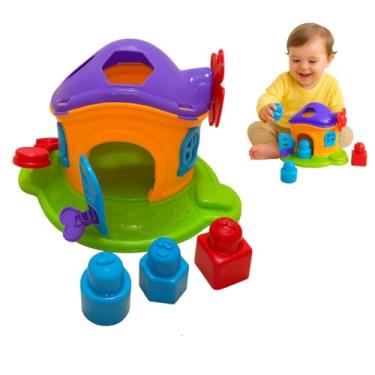 Imagem de Brinquedo Educativo 1 Ano Com Encaixes Casinha Encantada Formas Geometricas colorido Brinquedos 1 ano de Idade Criança