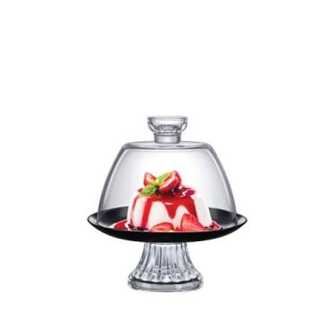 Imagem de Ruvolo, Mini Boleira de Vidro Opaline, Boleira de Vidro com Tampa, Boleira com Tampa Black P e Pé