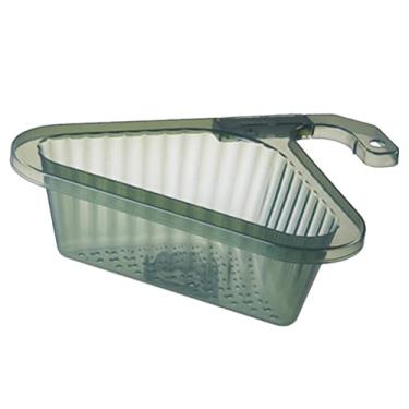Imagem de Dpofirs Cesta de Drenagem para Pia de Cozinha | Filtro Triangular Telescópico Ajustável (27,5-32,5 cm), Material PP, Multifuncional para Lavagem/secagem/armazenamento (verde)