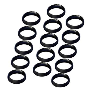 Imagem de Kit 30 Anel De Coco Tucum Unissex Preto Brilhante - Lótus Bijuterias