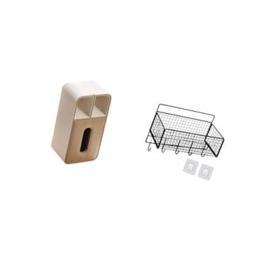 Imagem de Fenteer Caixa Dispensadora de Lenços Umedecidos Retangular Multiuso para Uso em Escritório E em Casa com Porta-guardanapos E Solução de Armazenamento com Cont