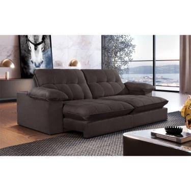 Imagem de Sofá Retrátil Juiz De Fora 2,30m 4 Lugares Molas Ensac. Txr Marrom