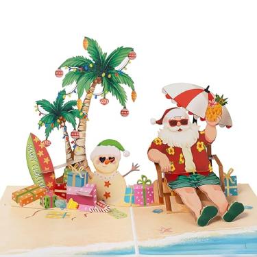 Imagem de POPWOW Cartão de felicitações do Papai Noel tropical