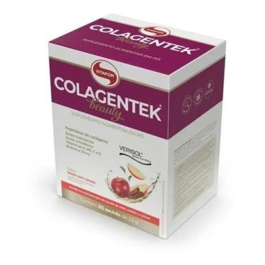 Imagem de Colagentek Beauty com 30 sachês de 3,5g Sabor Maça com CanelaVitafor