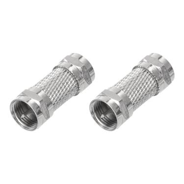 Imagem de Generic 2 peças conector coaxial macho para macho F tipo RG6 adaptador de acoplador extensor coaxial 75 Ohm à prova d'água para antena, cabo coaxial, TV, divisor