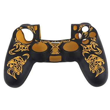 Imagem de Capa protetora de silicone para controle de jogos antiderrapante, capa de substituição para controle de gamepad (preto e amarelo)