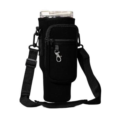 Imagem de Bolsa de transporte para garrafa de água com alça ajustável para celular Stanley 30 1,134 g, capa tiracolo isolada de neoprene para caminhadas, acampamento, trilhas, viagens