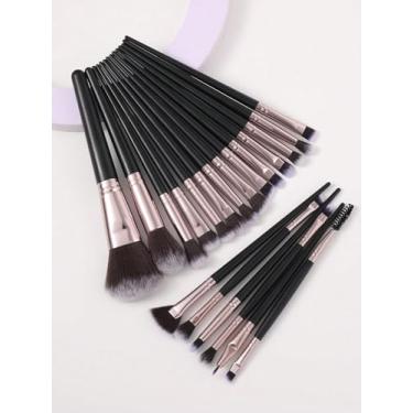 Imagem de 20 conjuntos de pincéis de maquiagem poderosos pincéis de maquiagem pincel de blush para sombra, pincel delineador para líquido, creme e pó - pincel de polimento, mistura e rosto (HK)