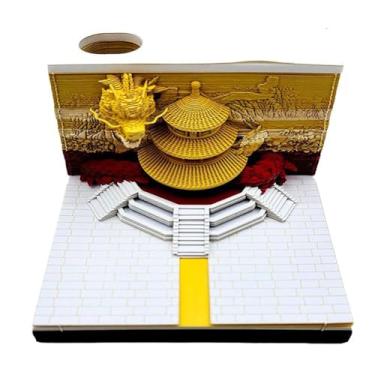 Imagem de Calendário 3D 2025, calendário de construção antiga, bloco de notas 3D, blocos artísticos, notas adesivas 3D, esta é uma obra de arte de escultura de papel rasgada à mão