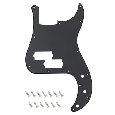 Imagem de Banworks Precision Bass Pickguard 1 Ply 13-Hole P Bass PB Scratch Plate para USA/Mexican Modern Style Fender Precision Bass JT/HB-10 Preto fosco