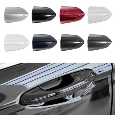 Imagem de CZShiYue Tampa de trava de maçaneta externa dianteira esquerda do carro serve para Ford Fusion 2013 2014 2015 2016 2017 2018 2019 2020 DS7Z 54218A15-DC Maçaneta de porta tampa de moldura cinza