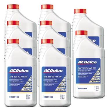 Imagem de Kit Com 8 Oleos Motor 100 Sintetico 5w30sn Kit2257 - Acdelco