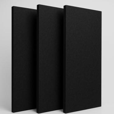 Imagem de Kit 3 Placas Lã de PET Preto 120 x 60 x 2,5 cm Densidade 30 kg/m³ Placa Acústica