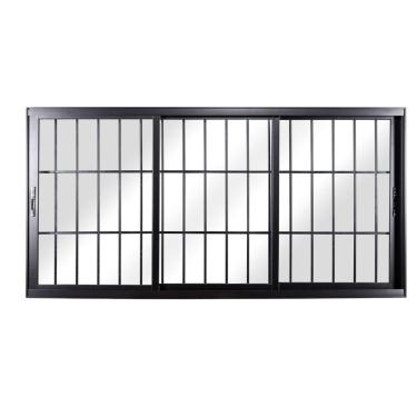 Imagem de Janela De Alumínio De Correr 100x200x12cm 3 Folhas Móveis Vidro Liso Topsul Esquadrisul