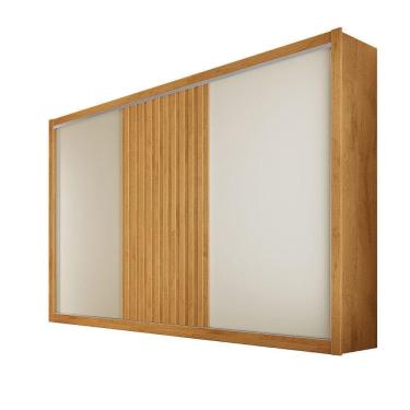 Imagem de Guarda Roupa Vitória Casal 3 Portas 6 Gavetas 100% Mdf Peroba/off White/peroba