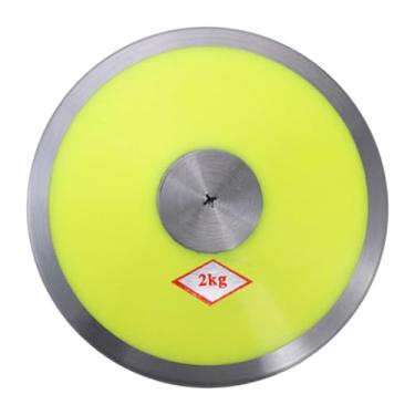 Imagem de KiBcsLic Disco de nylon de 2 kg para atletismo, ideal para iniciantes, para treinamento atlético na praia, faculdade e atividades ao ar livre, Amarelo