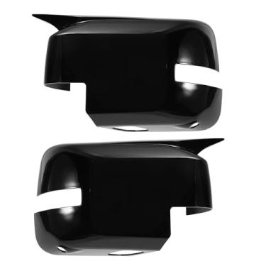 Imagem de Motoforti 1 par de tampa do espelho do lado esquerdo direito ABS substituição preto brilhante para Ford Bronco 2020-2025 Ox Horn com luz de seta capa de proteção de espelho