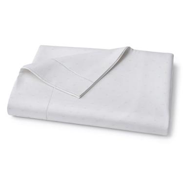 Imagem de Lane Linen Lençol de cima 100% algodão egípcio tamanho Queen (238,8 cm x 264,2 cm) - Tecido acetinado elegante, ultramacio, respirável, altamente durável - Ponto suíço branco
