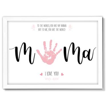 Imagem de QOUBAI Kit de artesanato de arte de Natal com impressão à mão, presentes de Natal de filha ou filho, crianças, adultos, lembrança de impressão à mão para mãe, avó, presentes de aniversário