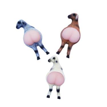 Imagem de Ímã de geladeira, 3 peças, bunda de cabra de borracha macia de animal 