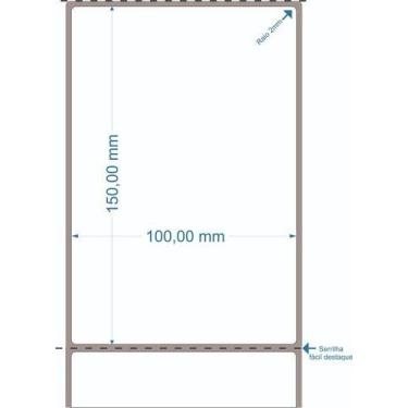 Imagem de 2 Rolos Etiqueta 10x15 Cm Térmica Serrilha Para Ecommerce - Higipack