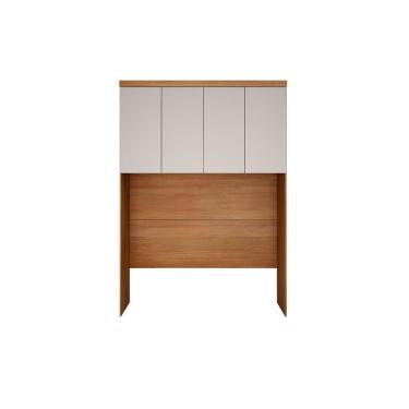 Imagem de Armário Ponte Modulado Aéreo Casal Rizon 4Portas Freijo Cumaru Fendi-Novo Horizonte