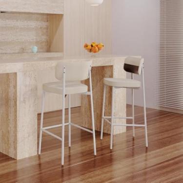 Imagem de Banqueta Alta Alloa Areia Corriente/Courino Café Est.branca