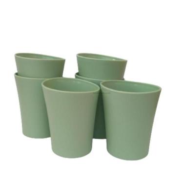 Imagem de Kit 06 Copos Plastico Duro Resistente Bebidas 300Ml Verde - Azzu