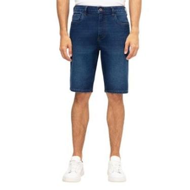 Imagem de Bermuda Jeans Hangar 33 Reta Com Elasticidade Azul Tam. 42-Masculino