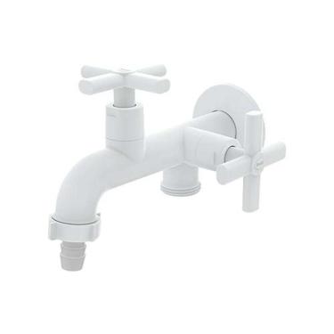 Imagem de Torneira Tanque/máquina Branco 1/2 Com Redutor De Vazão - Blukit