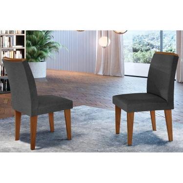 Imagem de Kit 2 Cadeiras Sala Jantar Lunara 2 Un Imbuia/Grafite - Rufato