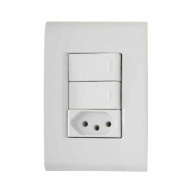 Imagem de Interruptor Simples + Tomada 10a Branca - Conjunto 2 Peças - Linha Liz Tramontina