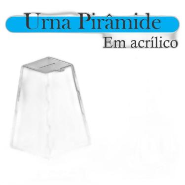 Imagem de Urna Acrílico Sorteio Caixa Sugestões Pirâmide Cofre 30X20Cm