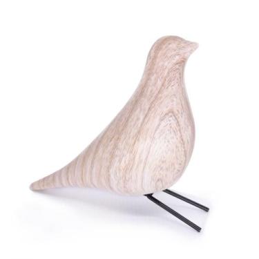 Imagem de Escultura Pássaro Pomba Decorativo Em Cerâmica Madeira 21 cm F04 - D'R